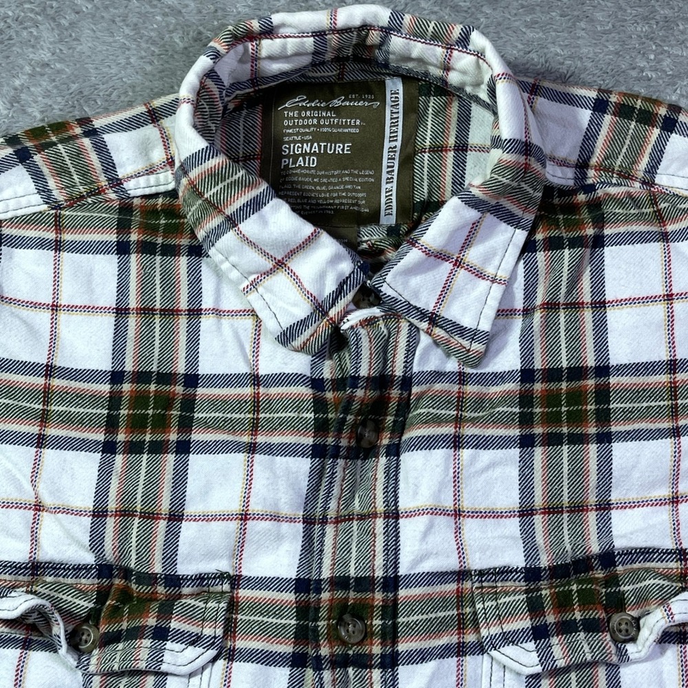 Eddie Bauer Signature Plaid Flannel Shirt Men's Large Long Sleeve Menswear‎ Hike